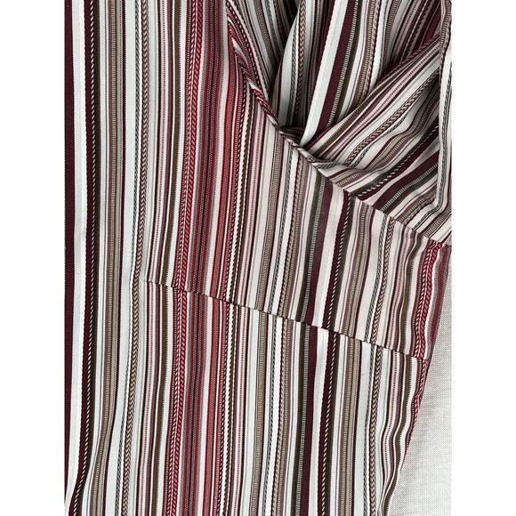 Faconnable women's striped button up shirt in pinks/tan, size M, EUC - Picture 9 of 10